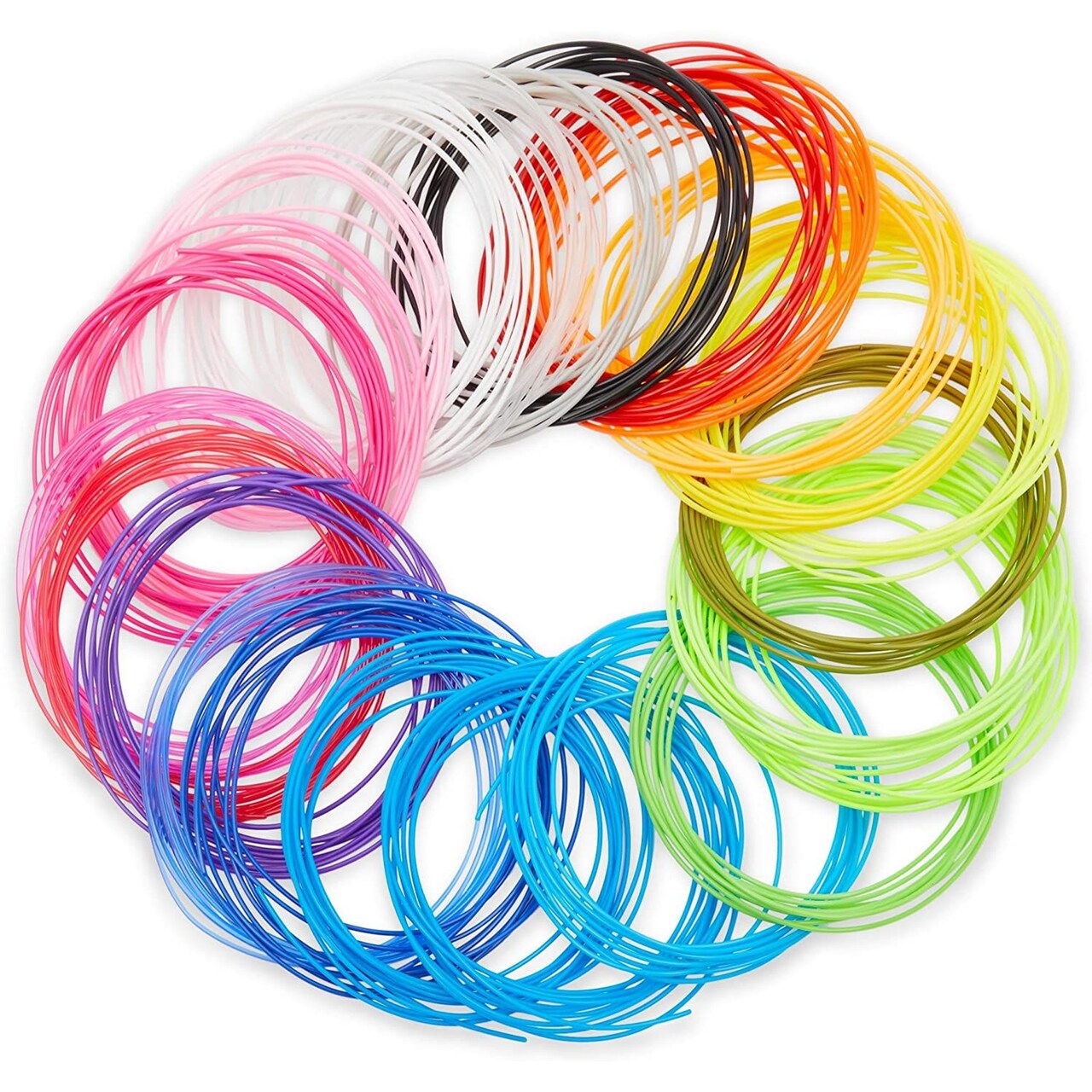 1.75mm PLA 3D Pen Filament Refills, Dimensional Accuracy +/- 0.03mm (24 Colors, 10ft/Color, 240 Ft)
